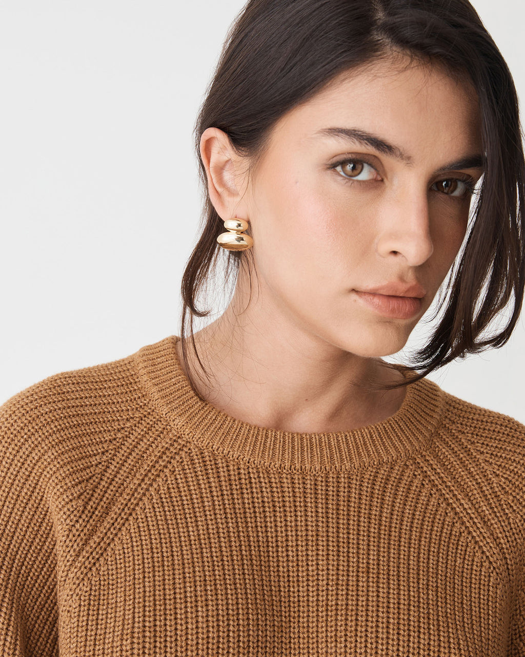Lia Stud Earrings in gold — view 1