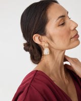 Marbel Gold Earrings in gold — fabric detail