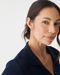 Paula Drop Earrings in gold — fabric detail