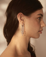 Paula Drop Earrings in silver — fabric detail