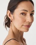 Rouge Stone Earrings in red — fabric detail