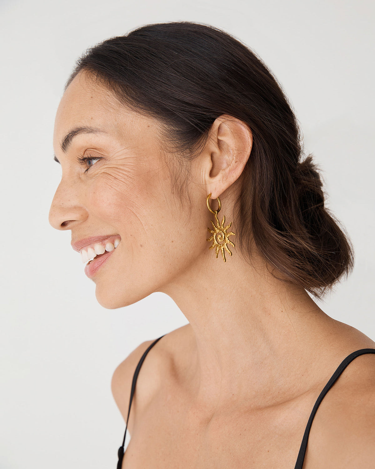 Soleil Hoop Earrings in gold — view 5