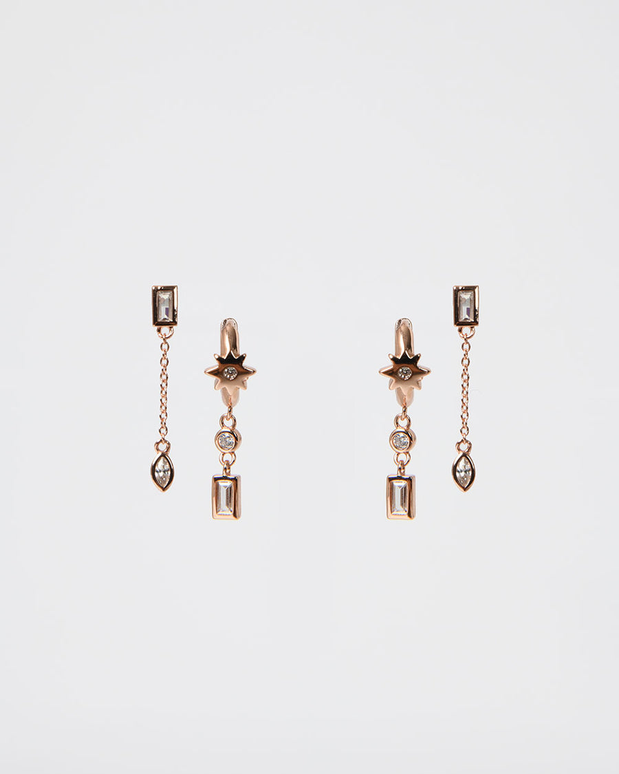 Diya Rose Gold 2pc Earring Set