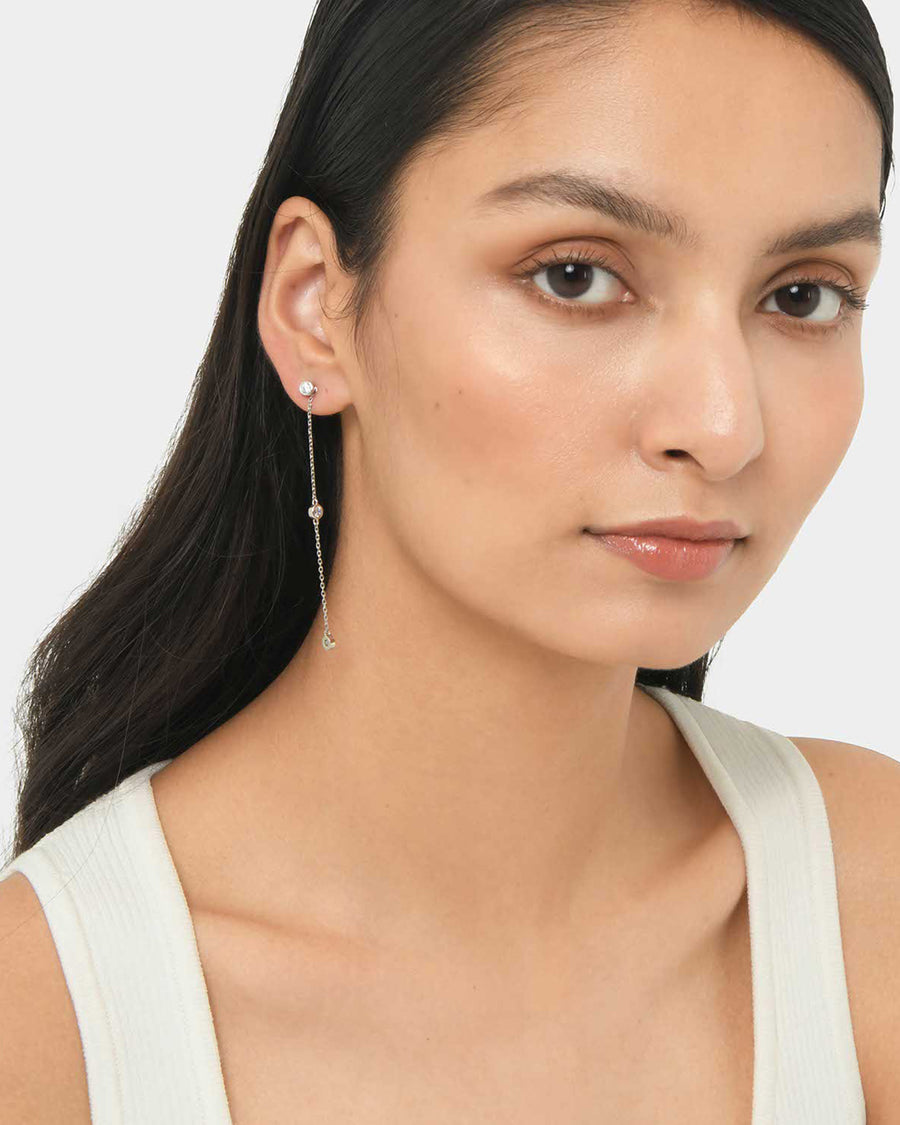 Macy Silver 2 Way Earrings