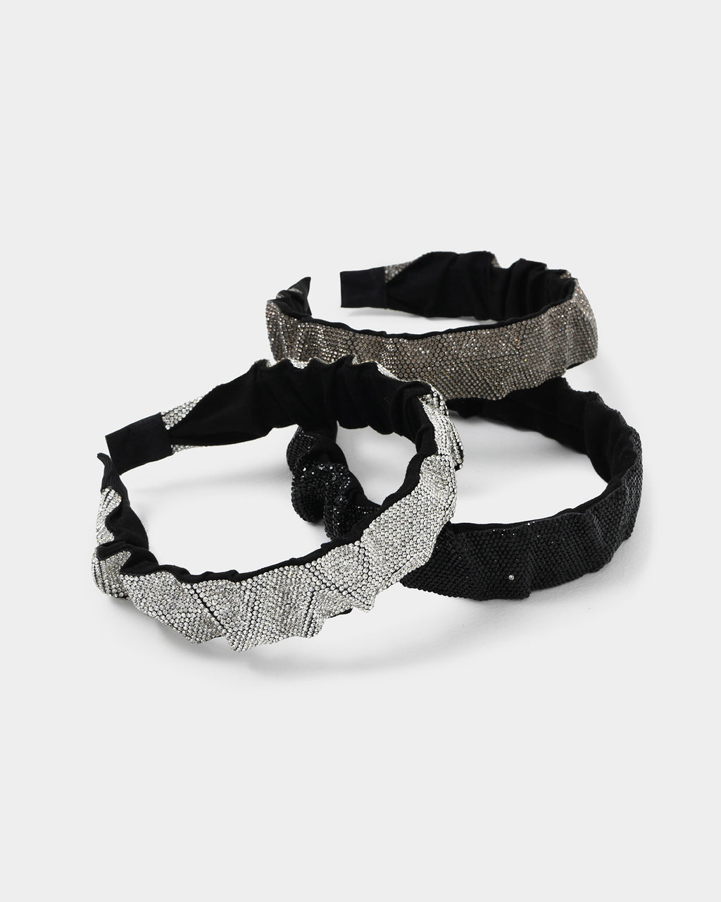 Cindy Crystal Headband in silver — view 3