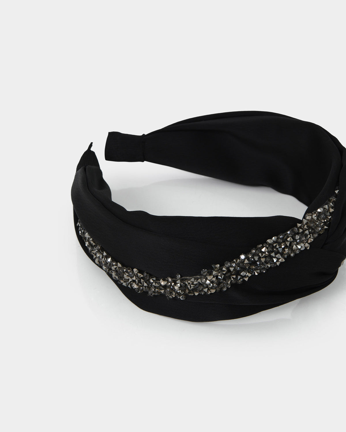 Tara Headband in black — fabric detail 2