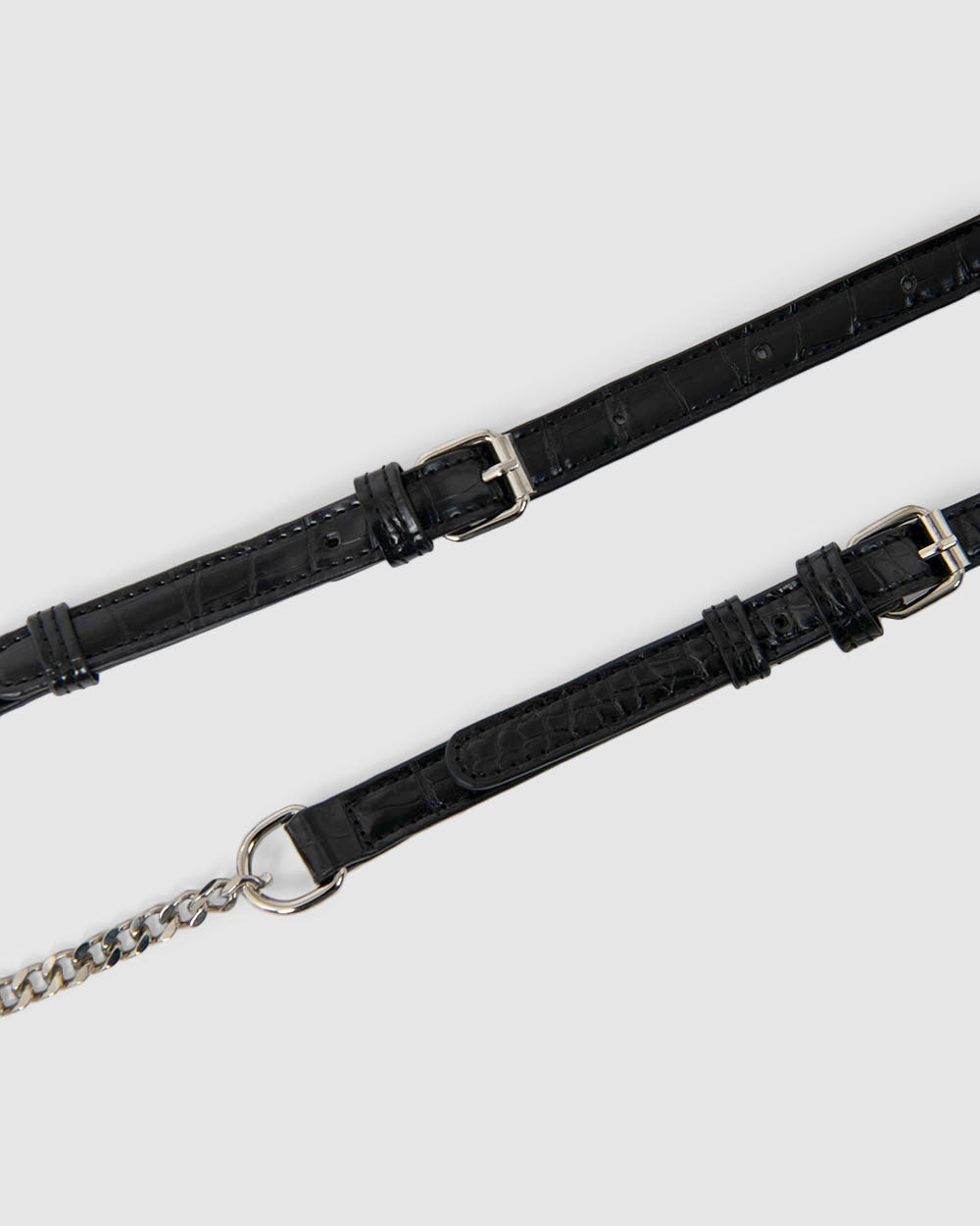 Macey Croc Embossed 2 Strap Bag — fabric detail