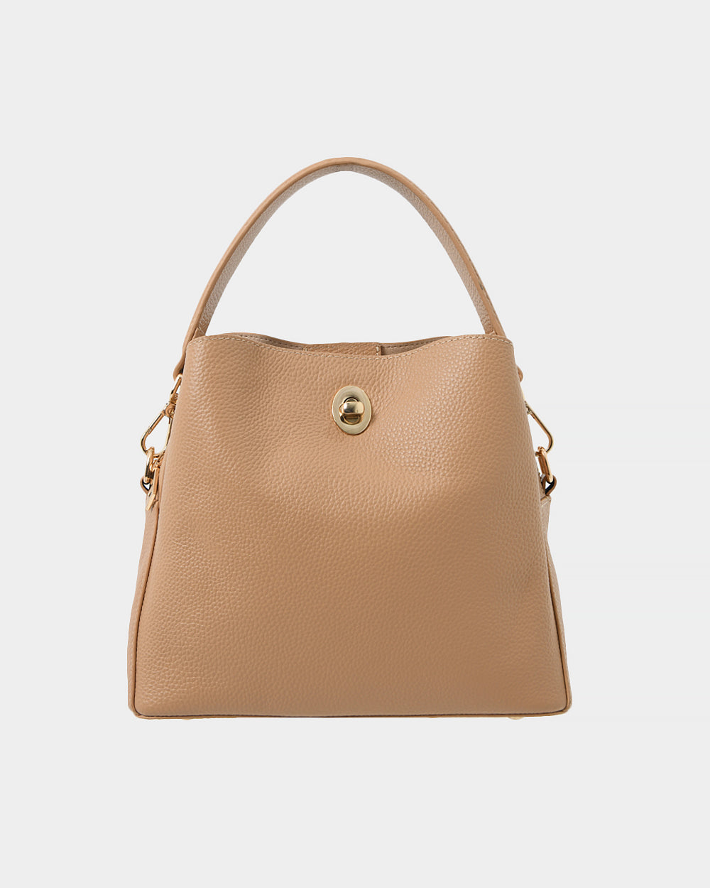 Ellia 2 Leather 3 Strap Bag in nude — view 1