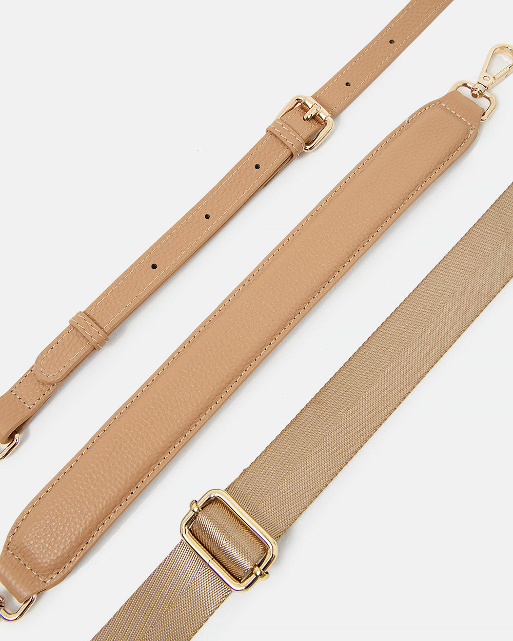 Ellia 2 Leather 3 Strap Bag in nude — view 5