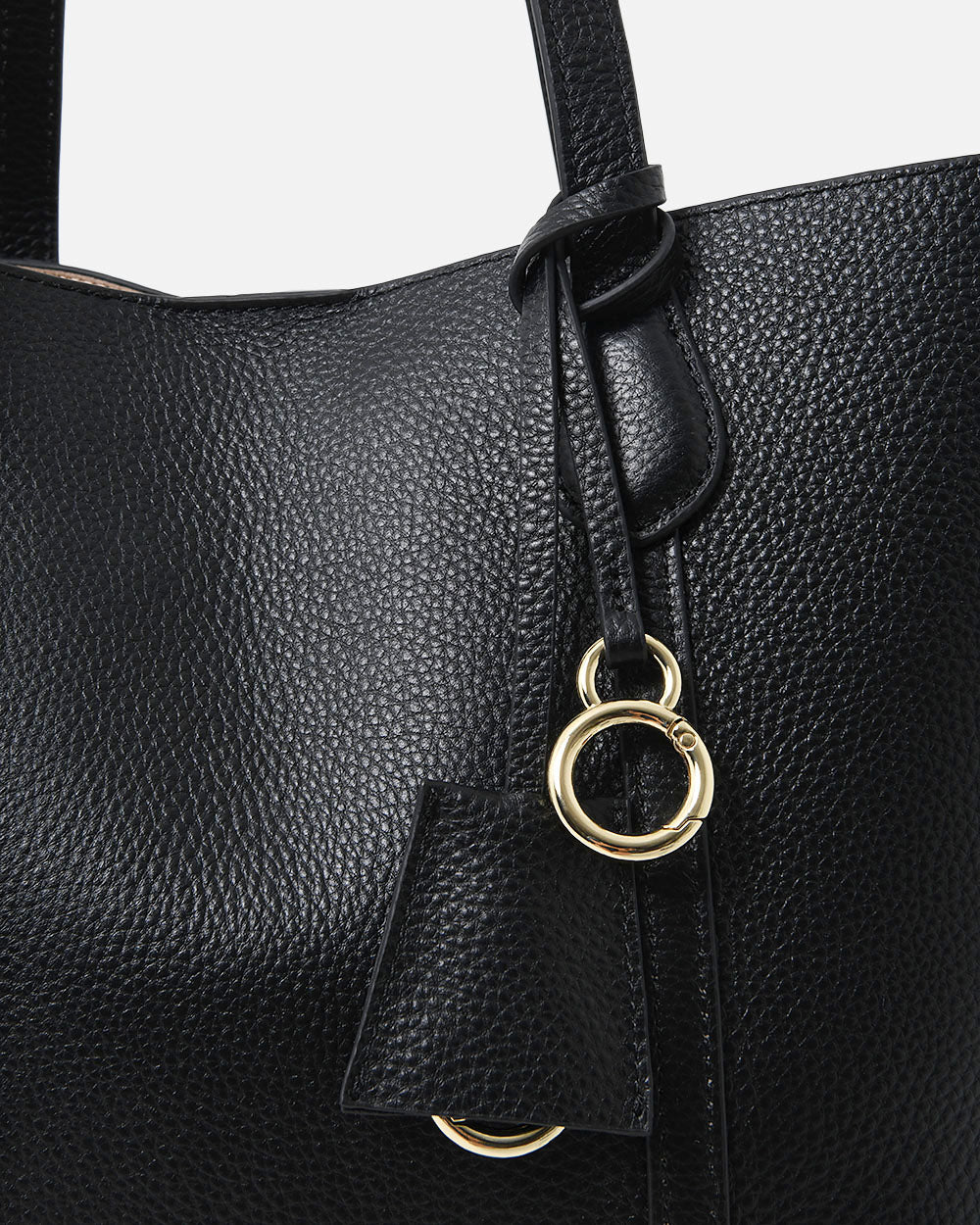 Arden 2 Leather Tote Bag in black — fabric detail