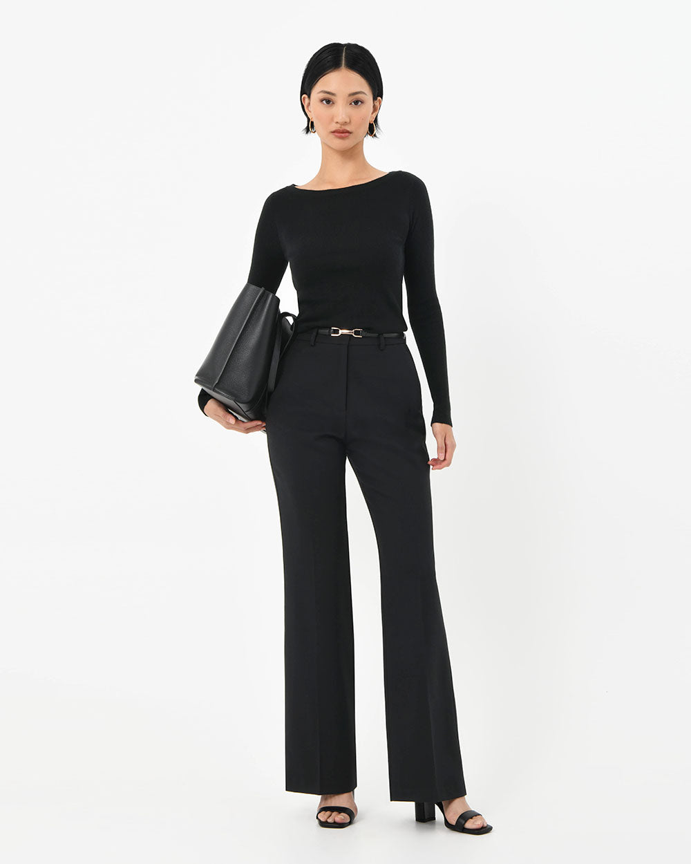 Arden 2 Leather Tote Bag in black — full-length view