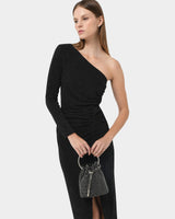 Skyla Crystal 2 Way Bag in black — close-up view