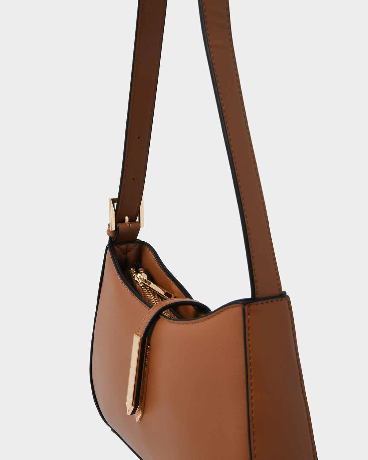 Jessica Shoulder Bag in tan — fabric detail