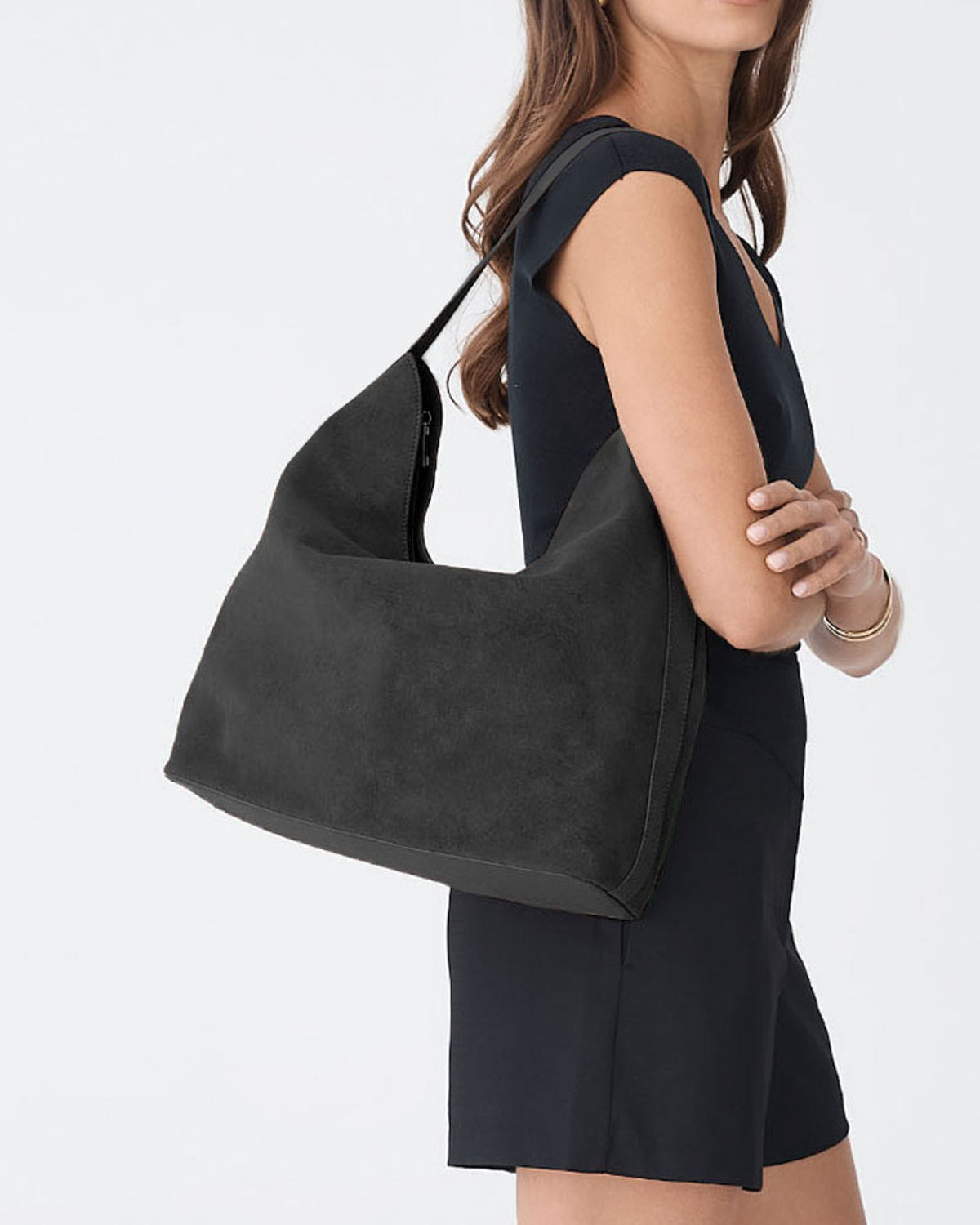 Collette Hobo Bag in black — close-up view