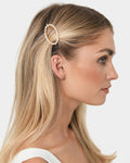 Lila 4pc Hair Pin Set in gold — fabric detail