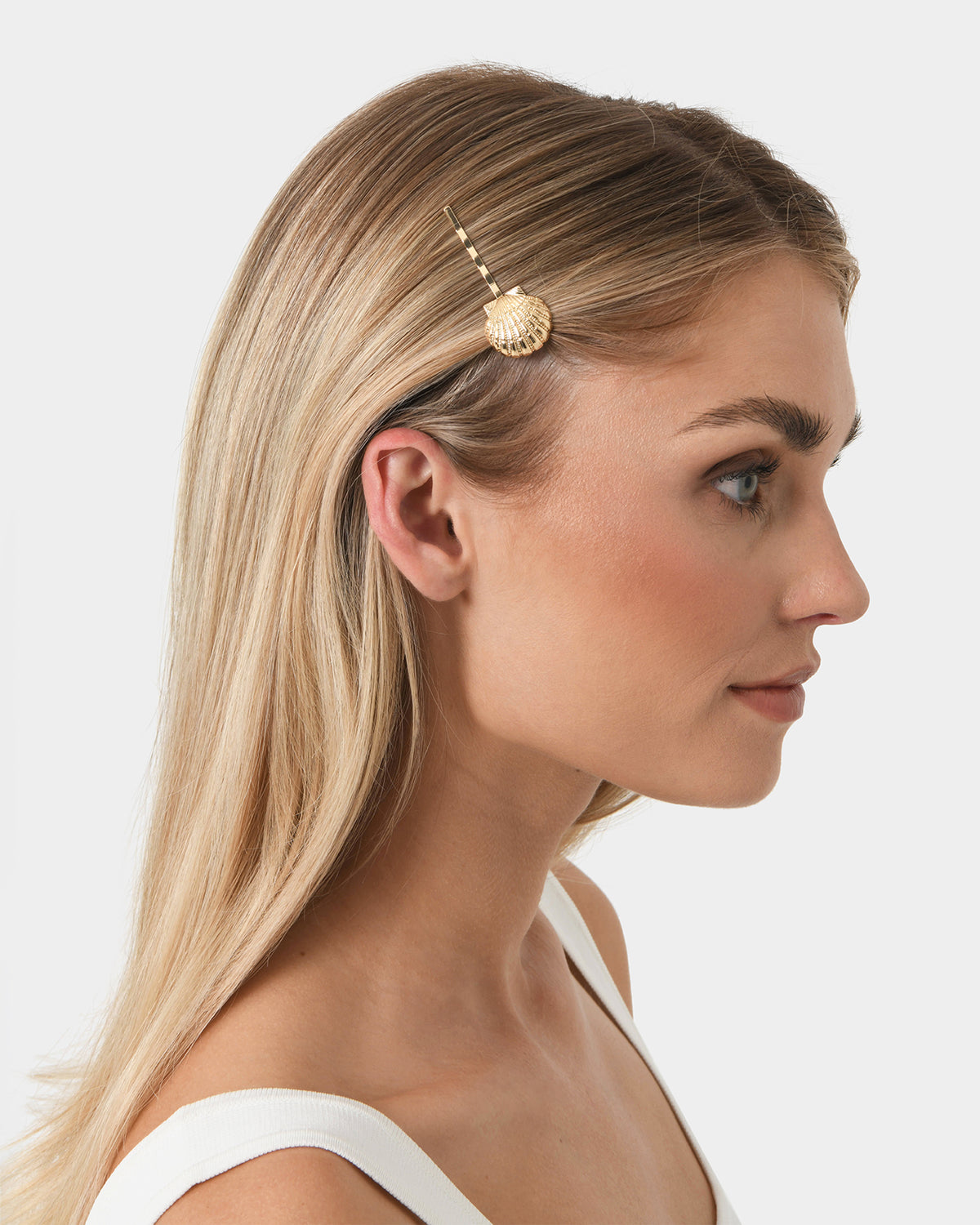 Lila 4pc Hair Pin Set in gold — fabric detail 3