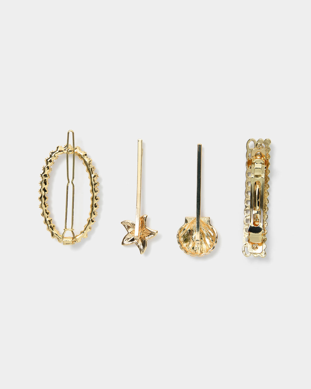 Lila 4pc Hair Pin Set in gold — product-only view 2