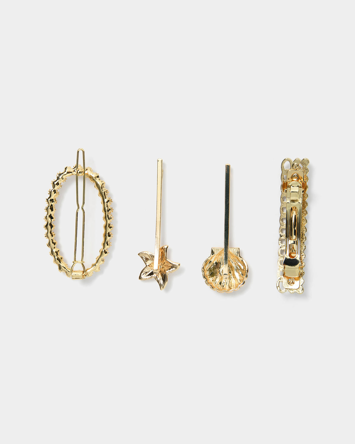 Lila 4pc Hair Pin Set in gold — product-only view 2