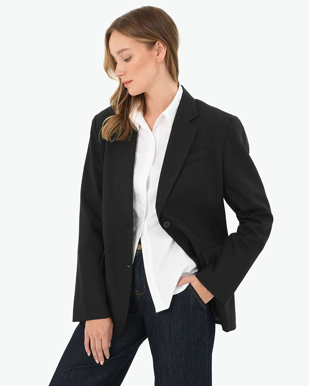 Star Relax Fit Blazer in black — close-up view 3