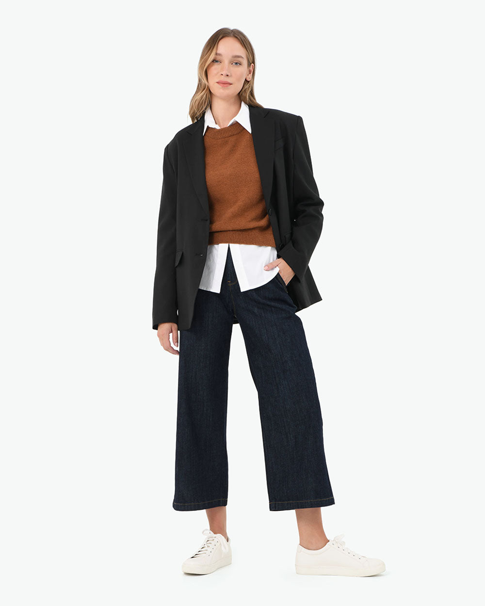Star Relax Fit Blazer in black — full-length view 2