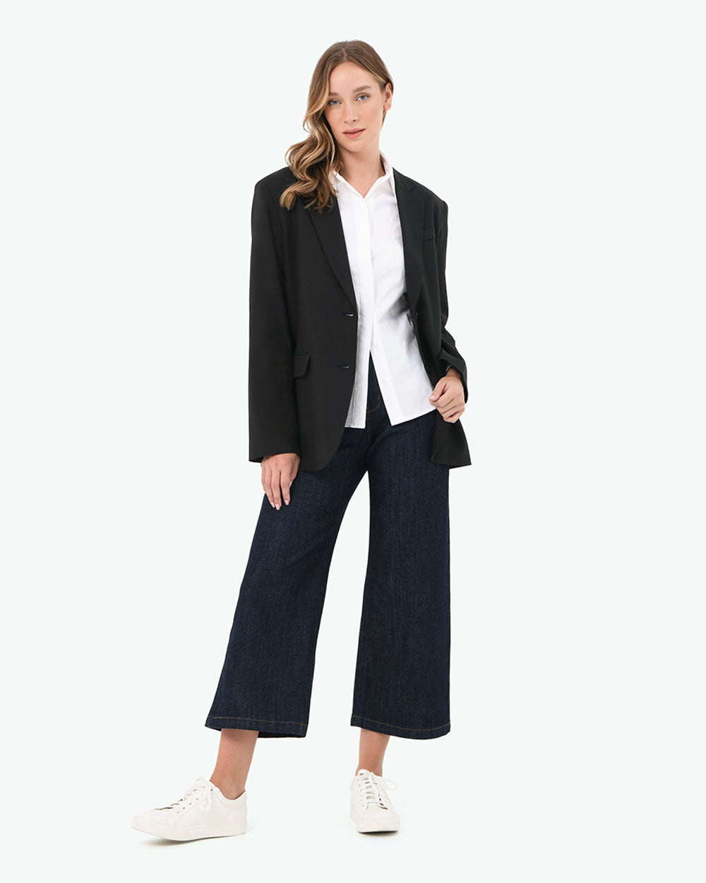 Star Relax Fit Blazer in black — full-length view 3