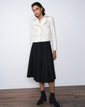 Scout Cropped Wool Jacket in ivory — full-length view