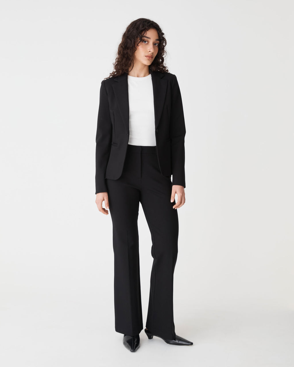 Sutton Single Breasted Blazer in black — full-length view