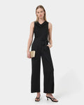 Kalista Cowl Neck Jumpsuit in black — full-length view