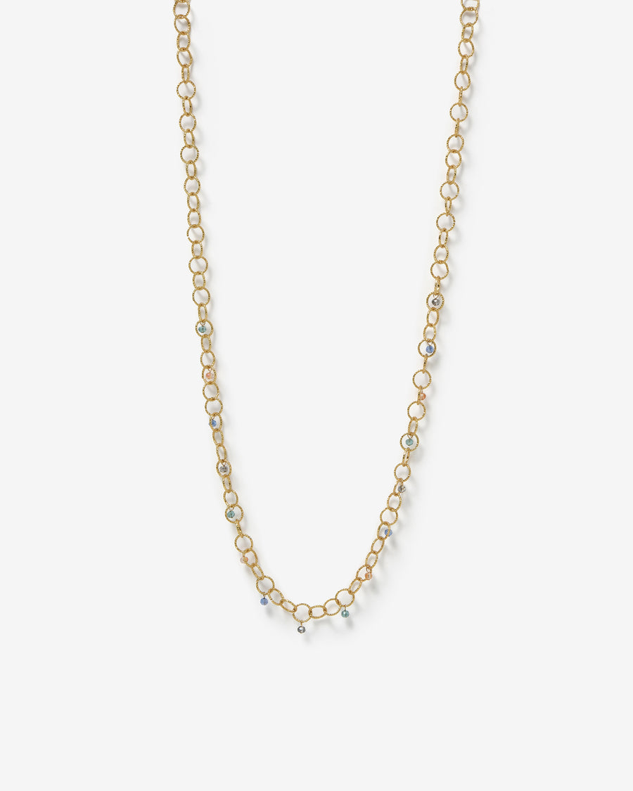 Amaris Crystal Chain Necklace in gold — view 1