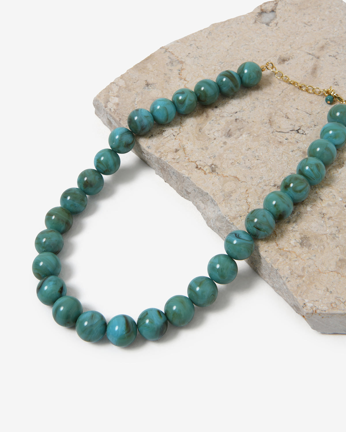 Gia Boho Resin Necklace in light blue — view 1