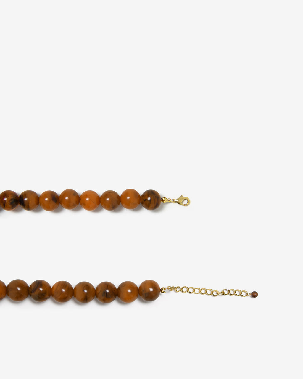 Gia Boho Resin Necklace in brown — fabric detail 2