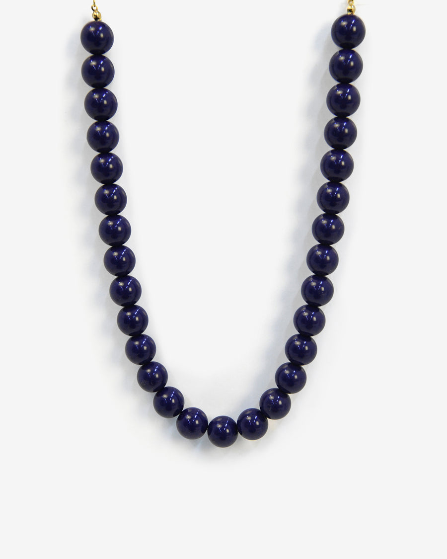 Gia Boho Resin Necklace in indigo blue — view 1