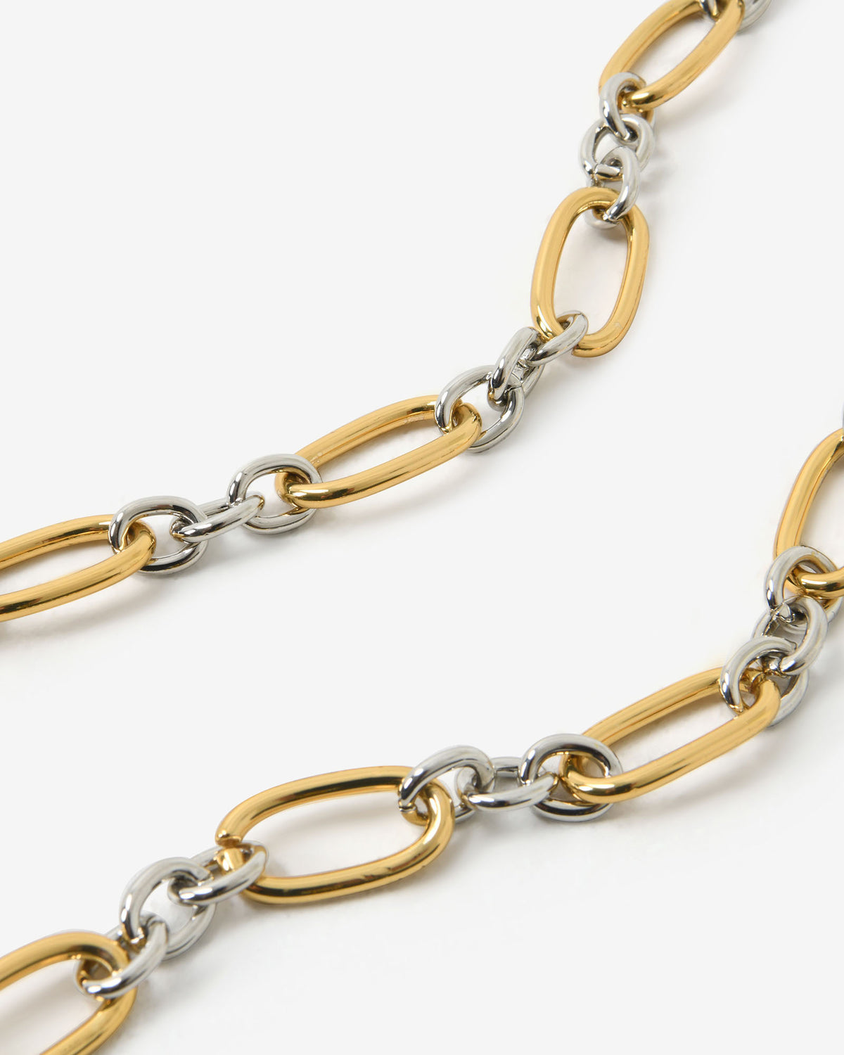 Amara Long Chain Necklace in gold — fabric detail