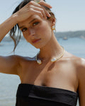 Clara Organic Pearl Choker in gold — alternate view