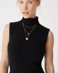 Celeste Layered Necklace in gold — fabric detail