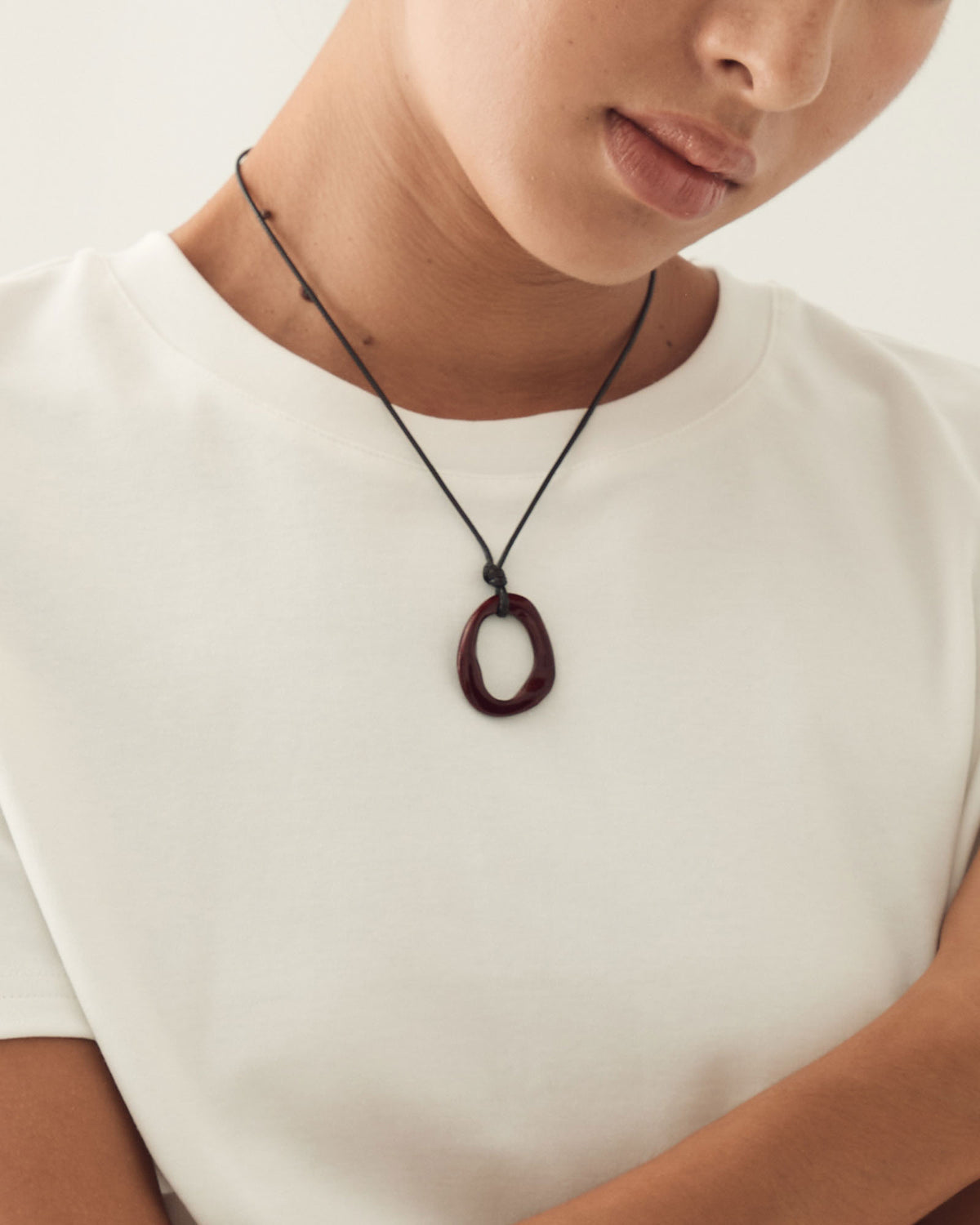 Carmen Pendant Necklace in mahogany — view 2