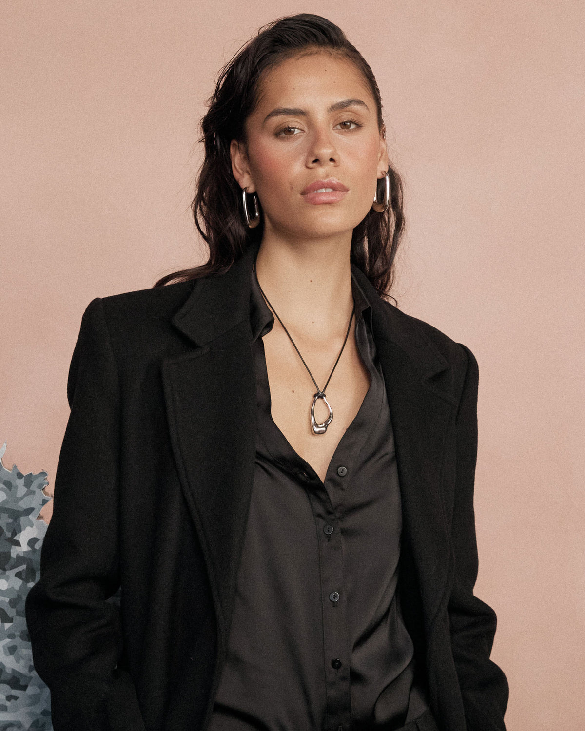 Elara Fluent Silver Pendant in silver — view 1