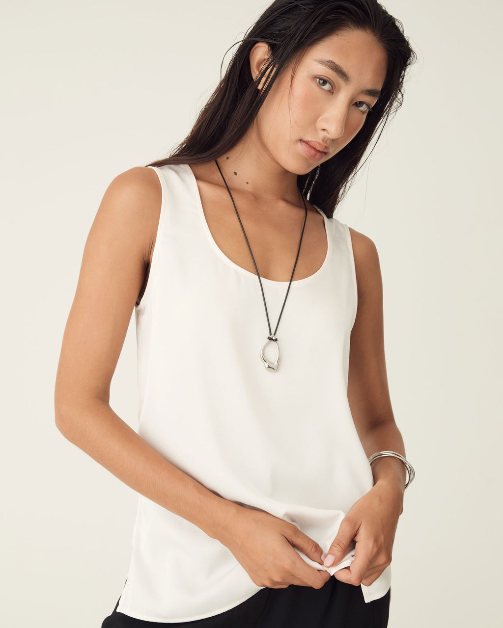 Elara Fluent Silver Pendant in silver — view 3