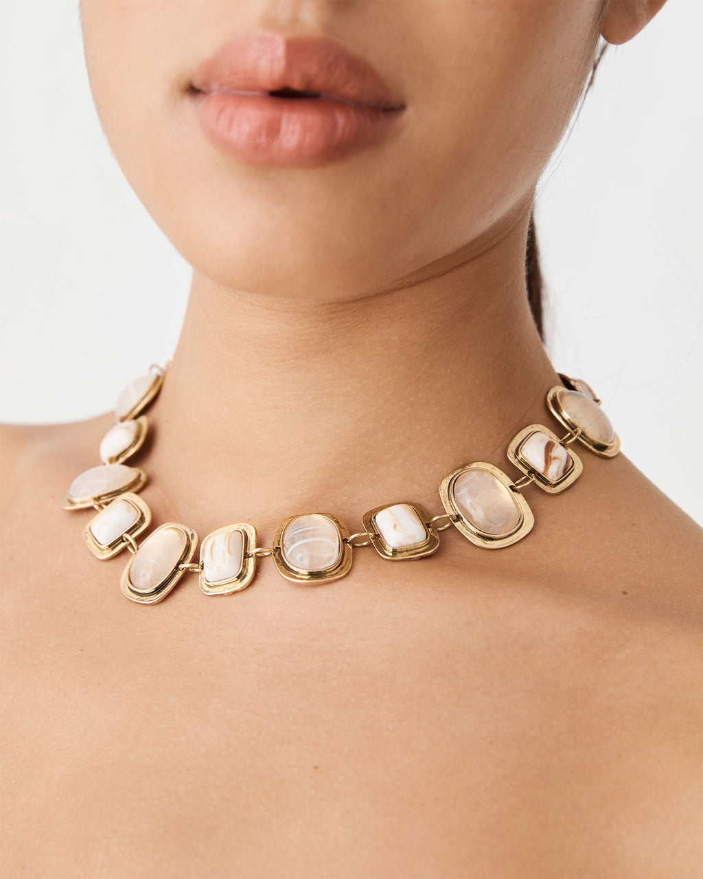 Bianca Stone Necklace in gold — view 2