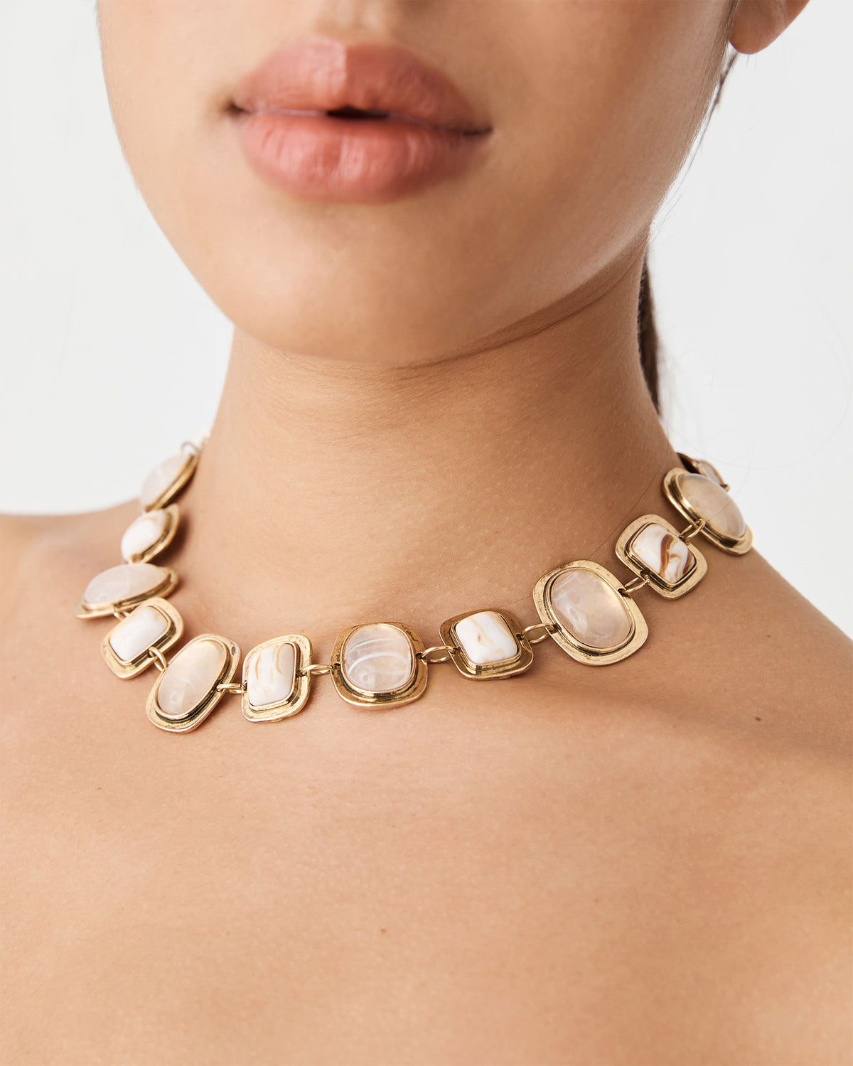 Bianca Stone Necklace in gold — view 2