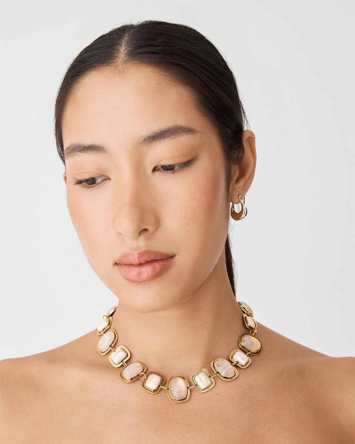 Bianca Stone Necklace in gold — view 4