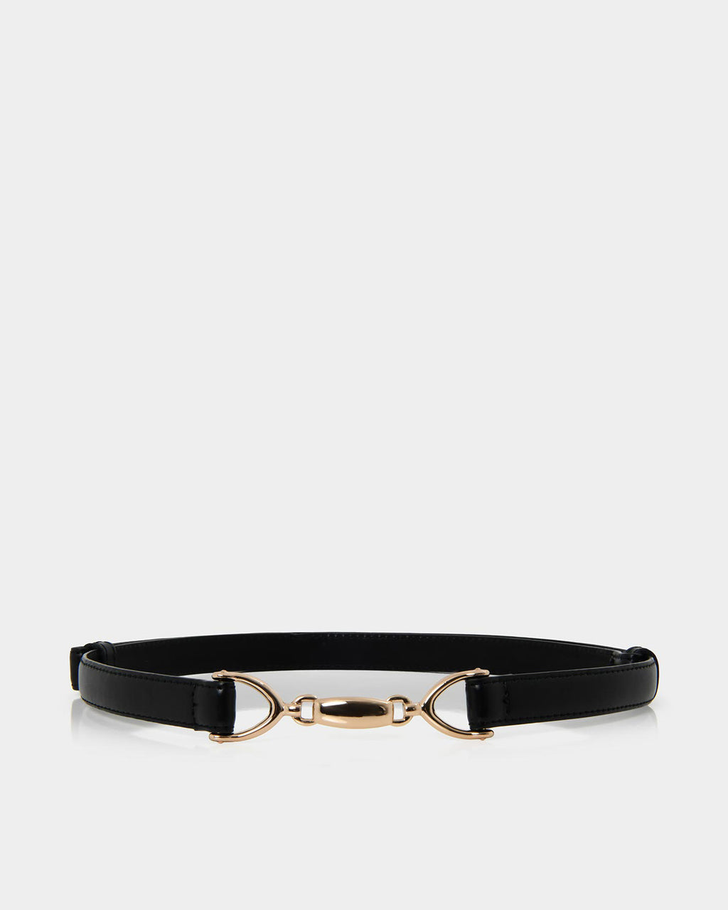 Emeri Leather Adjustable Belt in black — product-only view