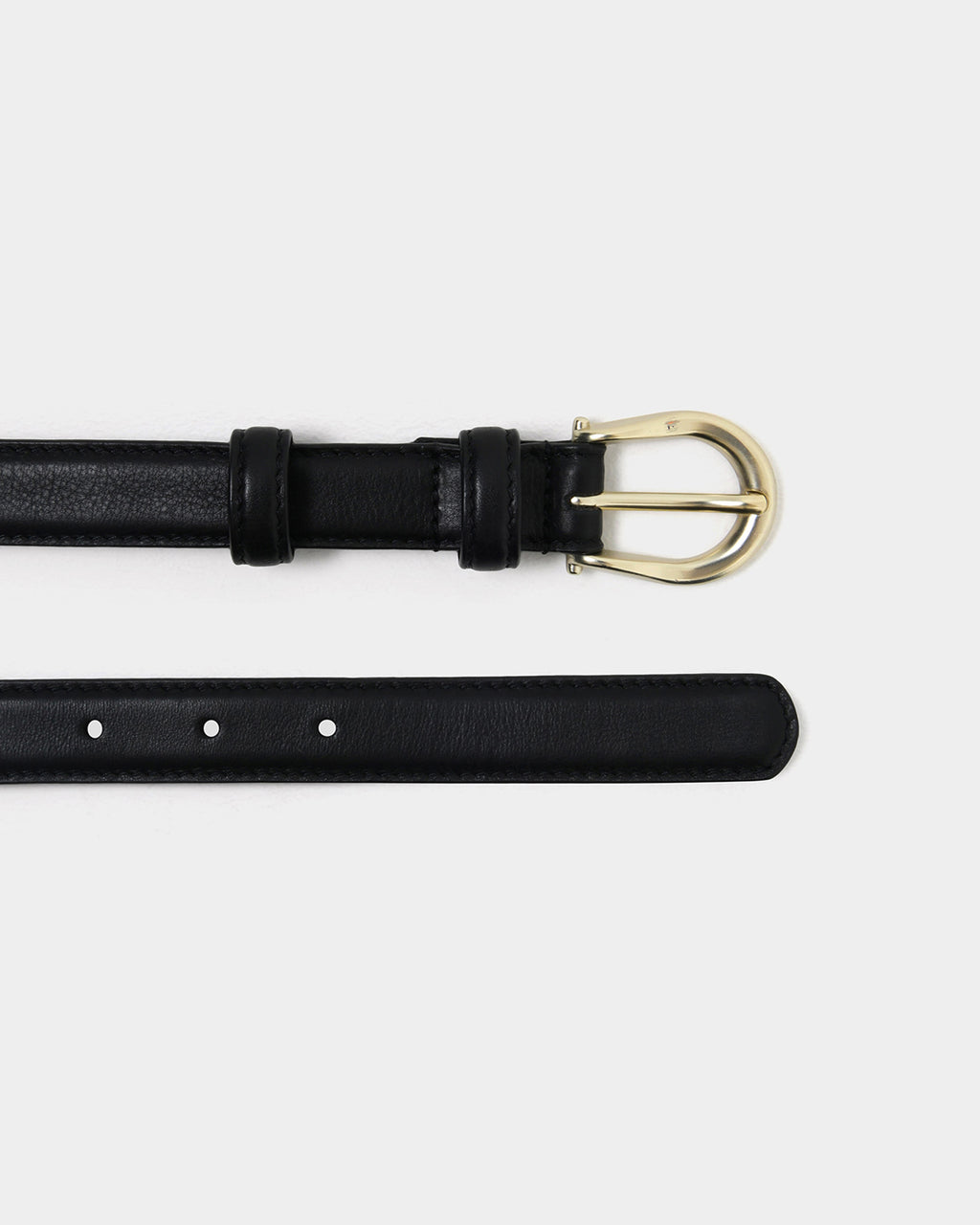 Alma Leather Belt in black — fabric detail