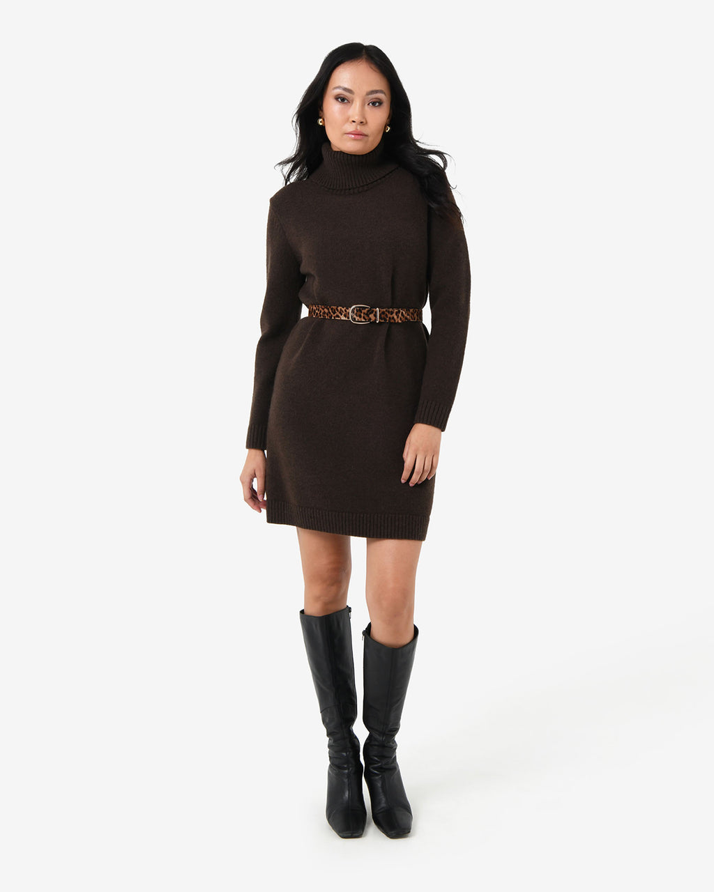Bianka Leather Belt in leopard — view 1