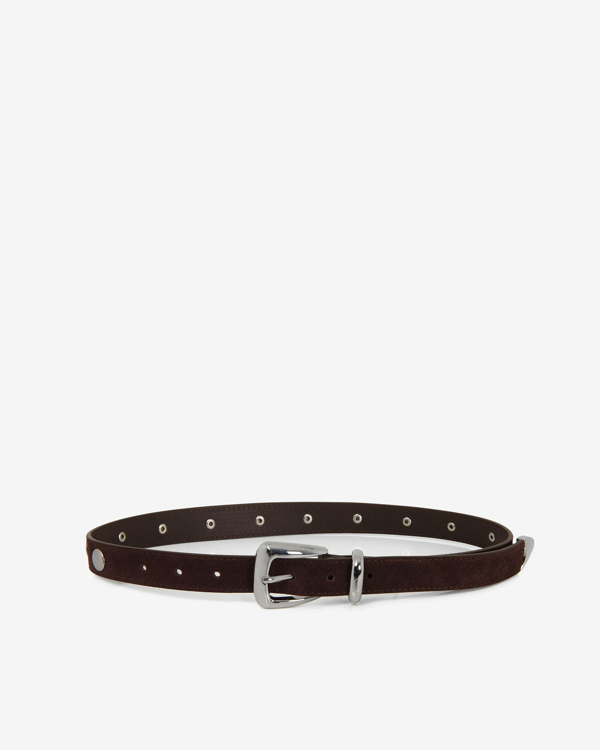 Mikala Suede Leather Belt in brown — view 4