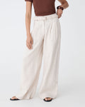 Renata Woven Belt in ivory — full-length view