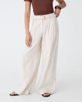 Renata Woven Belt in ivory — full-length view