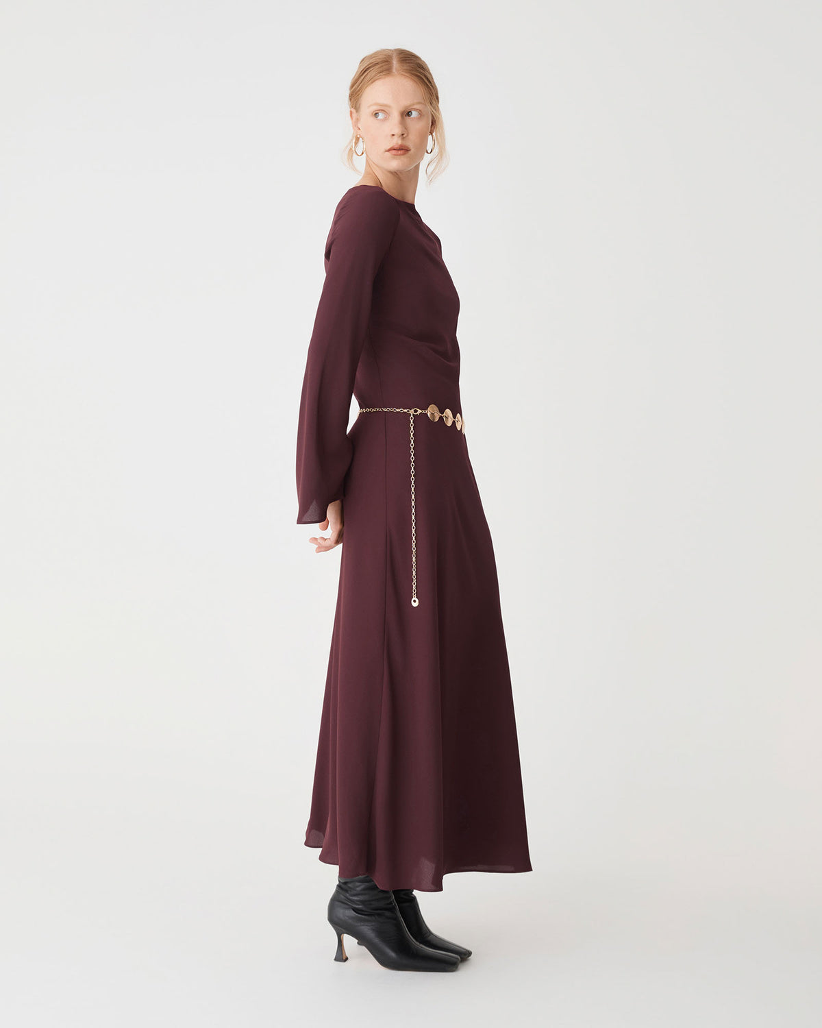 Elara Coin Belt in gold — side view