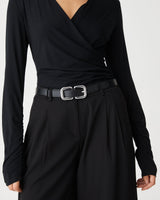 Dublin Twin Belt in black — close-up view
