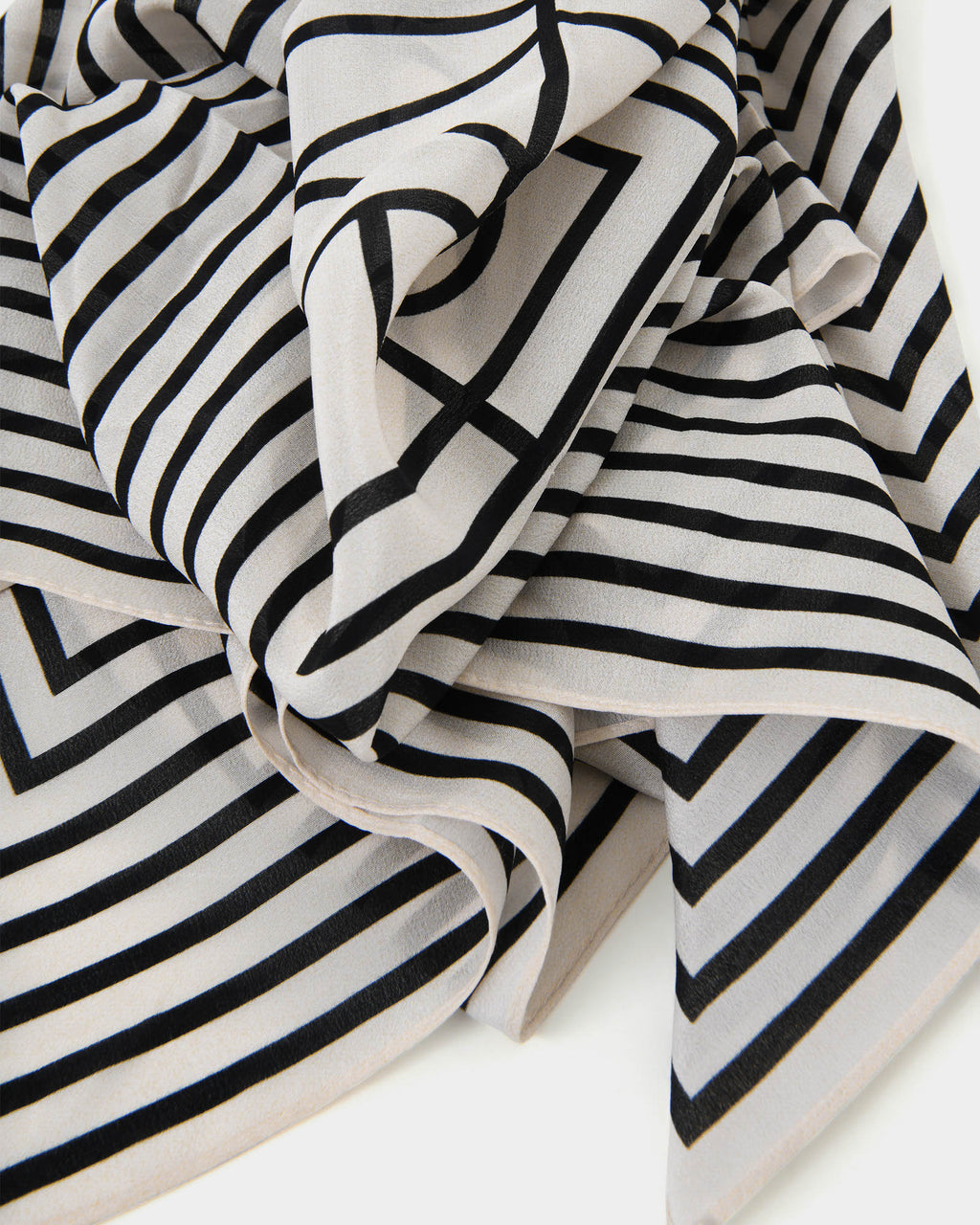 Janessa Silk Scarf in cream — view 2